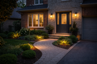 Exterior lighting installation in Gatineau